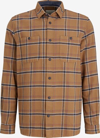 TOM TAILOR Button Up Shirt in Brown: front