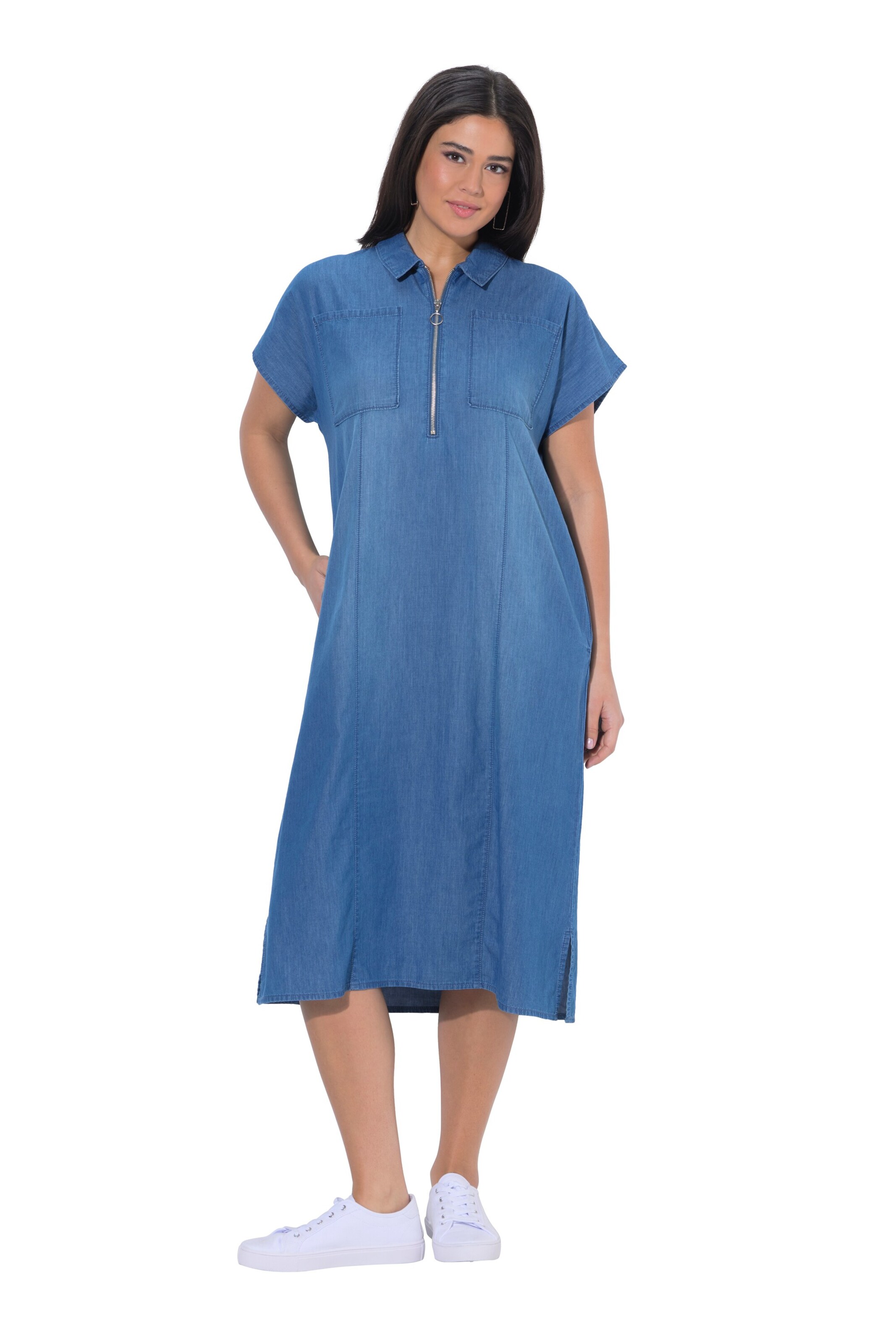 Ulla Popken Jurk in Blauw: voorkant