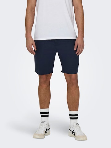 Only & Sons Regular Shorts 'LEO' in Blau: predná strana