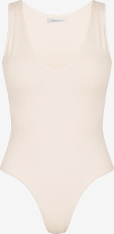 SASSYCLASSY Shirt Bodysuit in Beige: front