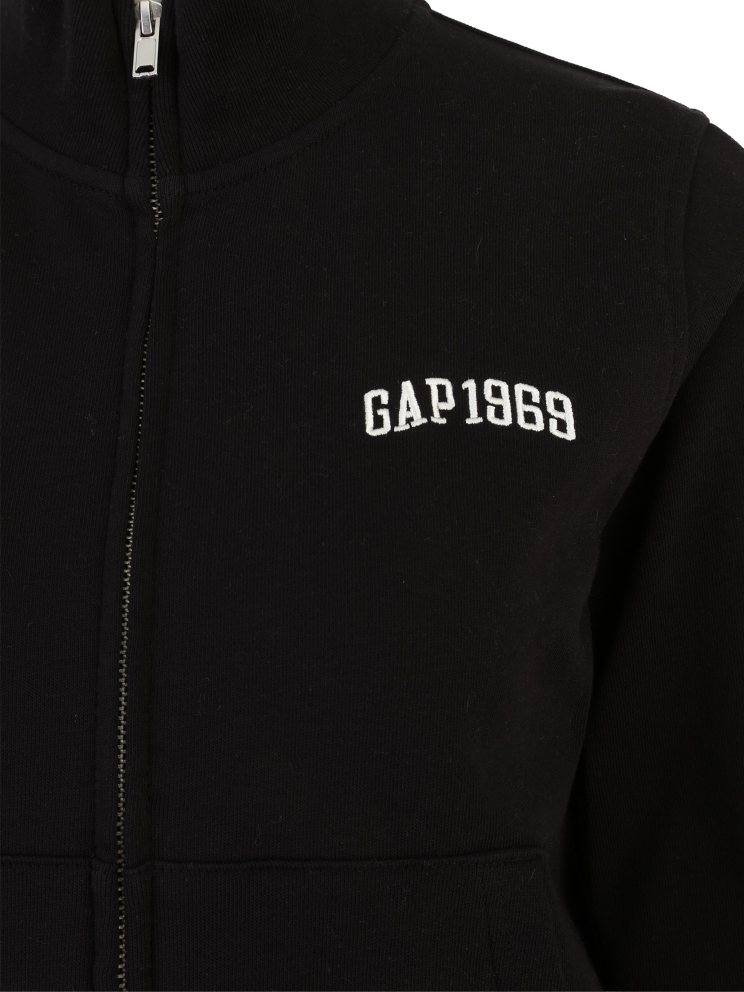Gap Petite - Sudadera con cremallera en negro