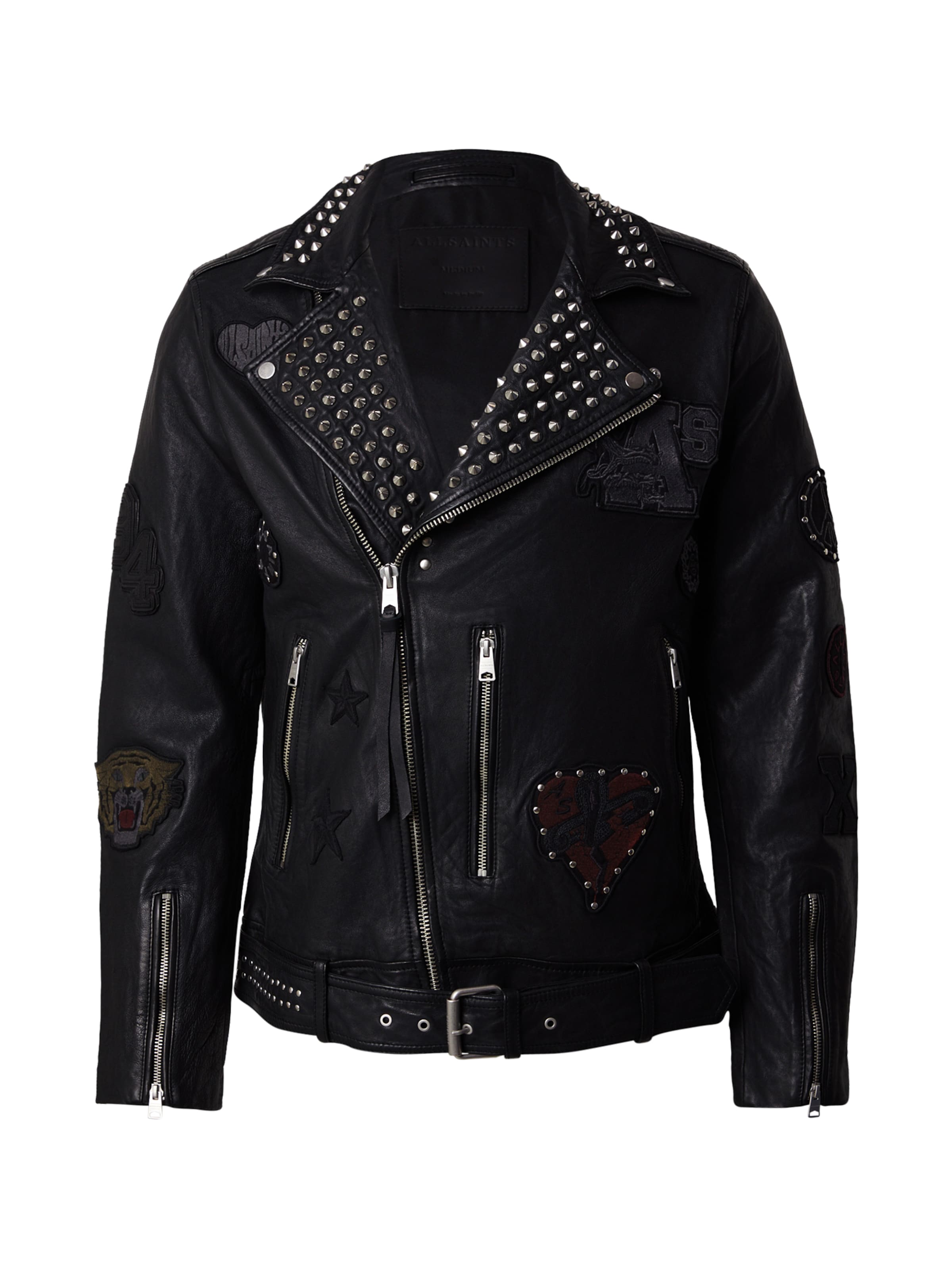 melns AllSaints Starpsezonu jaka: no priekšpuses