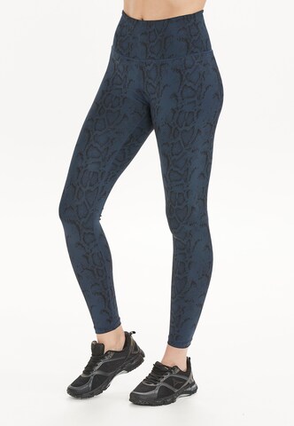 ENDURANCE Skinny Workout Pants 'Somna' in Blue: front