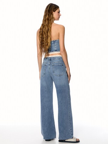 Wide leg Jeans de la Pull&Bear pe albastru