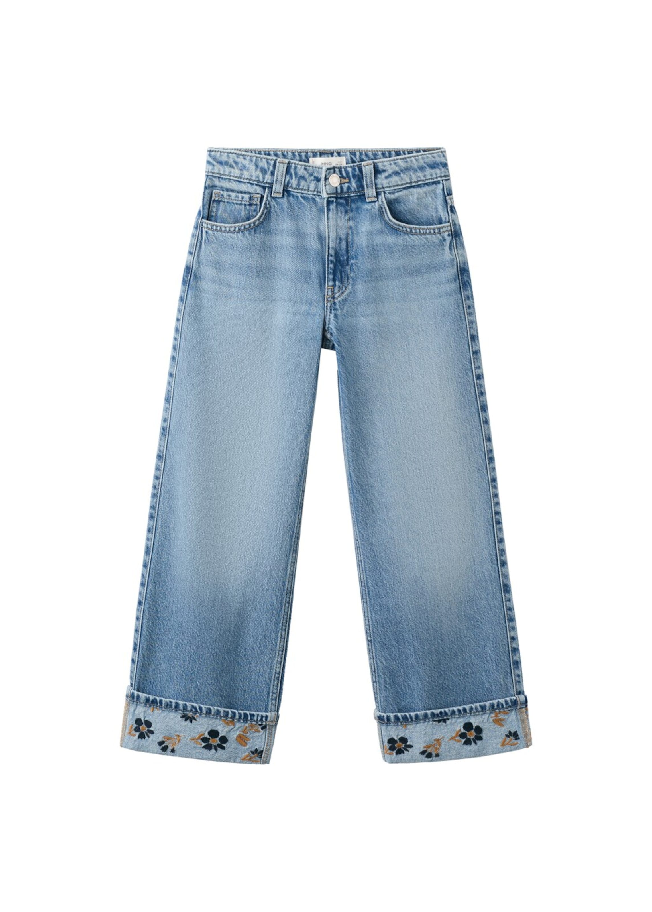 MANGO KIDS Široký strih Džínsy 'Betsy' - Modrá: predná strana