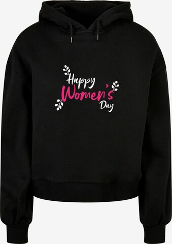 Merchcode Sweatshirt 'WD - Happy Women's Day' in Schwarz: predná strana
