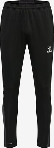 Hummel Slim fit Workout Pants 'Lead' in Black: front