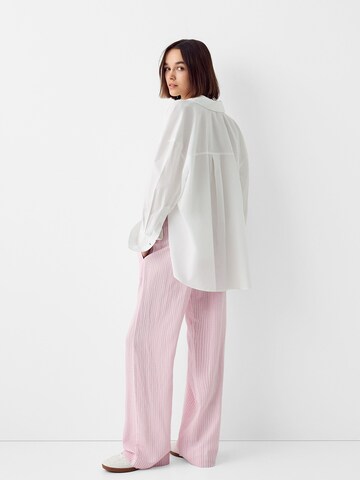 Bershka Wide Leg Hose in Pink