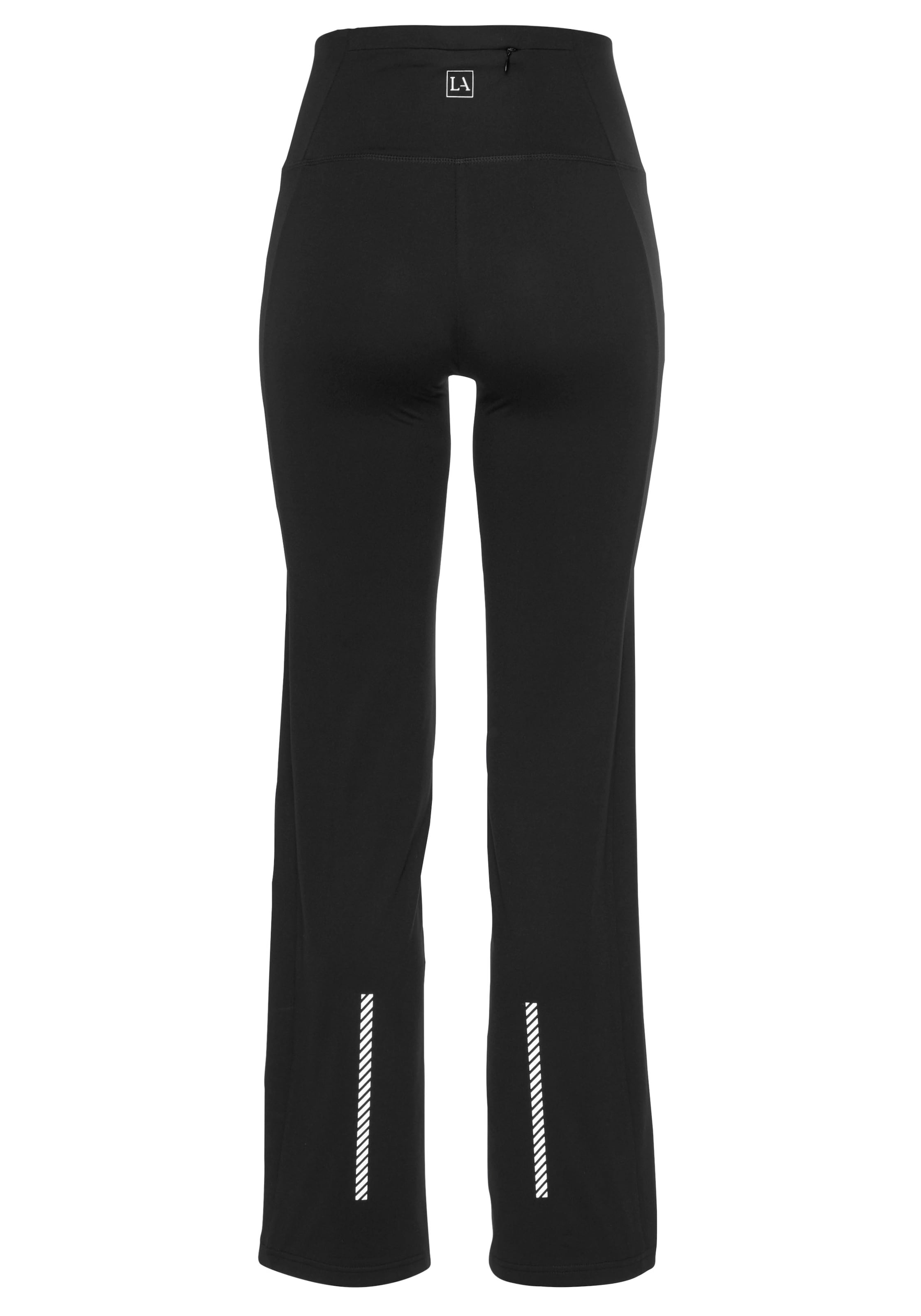 LASCANA ACTIVE Rozkloszowany krój Spodnie sportowe w kolorze czarny