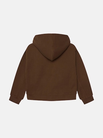 Calvin Klein Kids Mikina 'TERRY MONOLOGO ZIP UP HOODIE' – hnědá