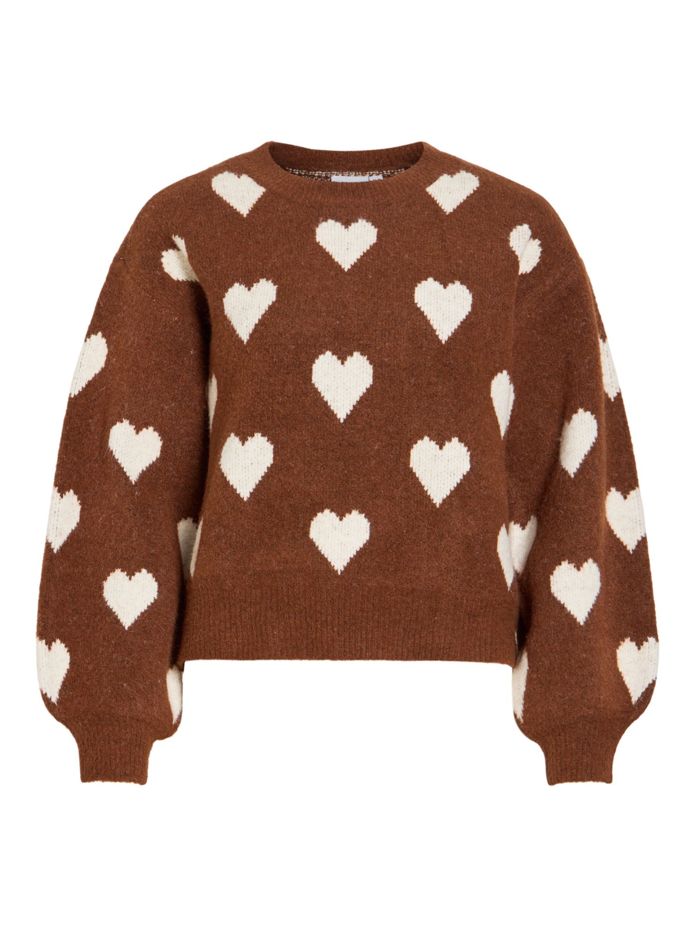 VILA Trui 'VILUNA' in Bruin: voorkant