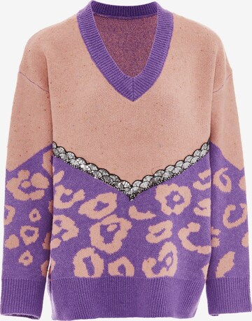 Pull-over IMANE en violet : devant