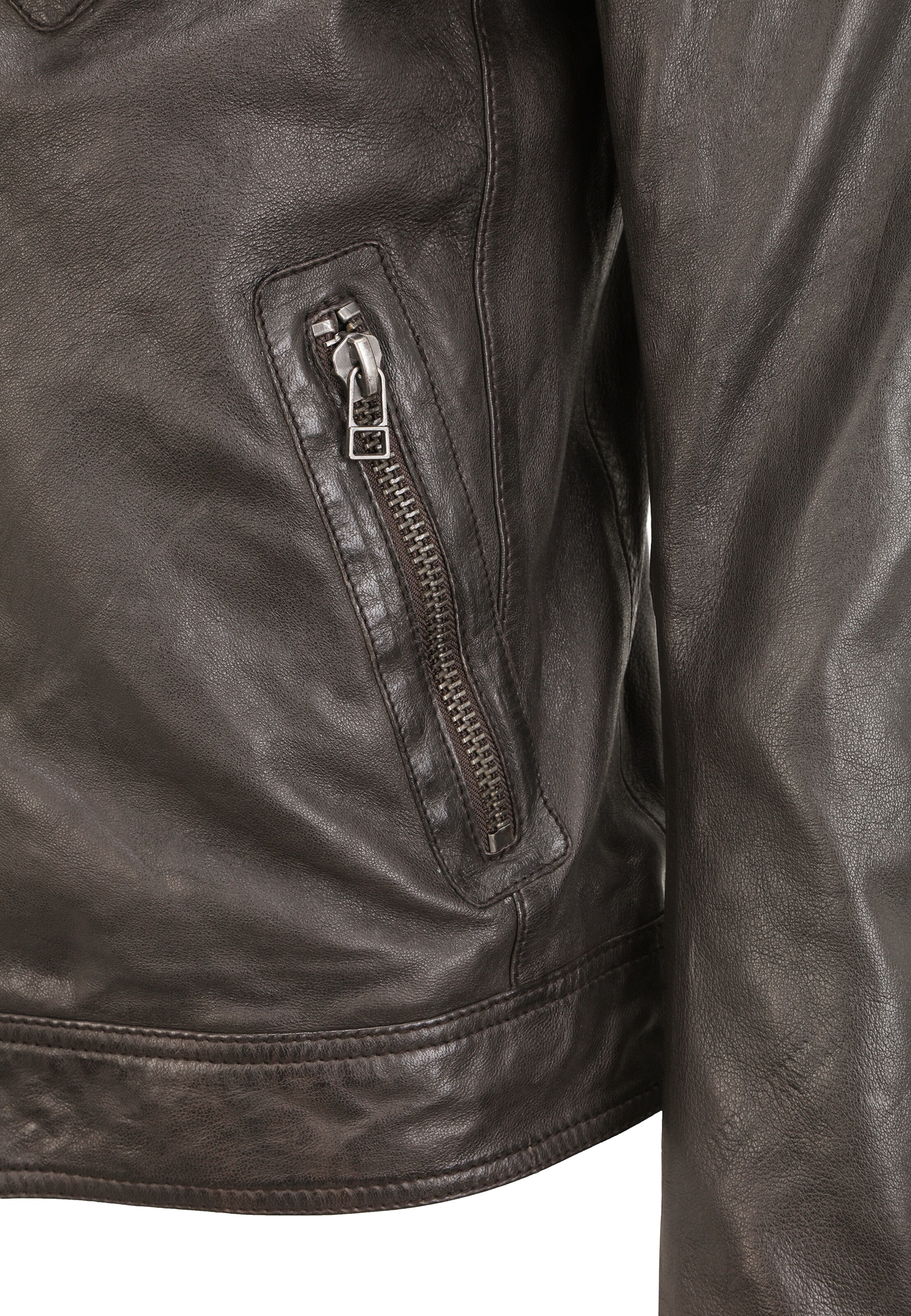 Männer Große Größen Goosecraft Lederjacke in Schwarz - BV87091 Männer Große Größen Goosecraft Lederjacke in Schwarz - BV87091