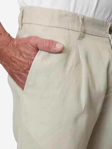 Marc O'Polo Regular Pleat-front trousers 'Osby' in Beige