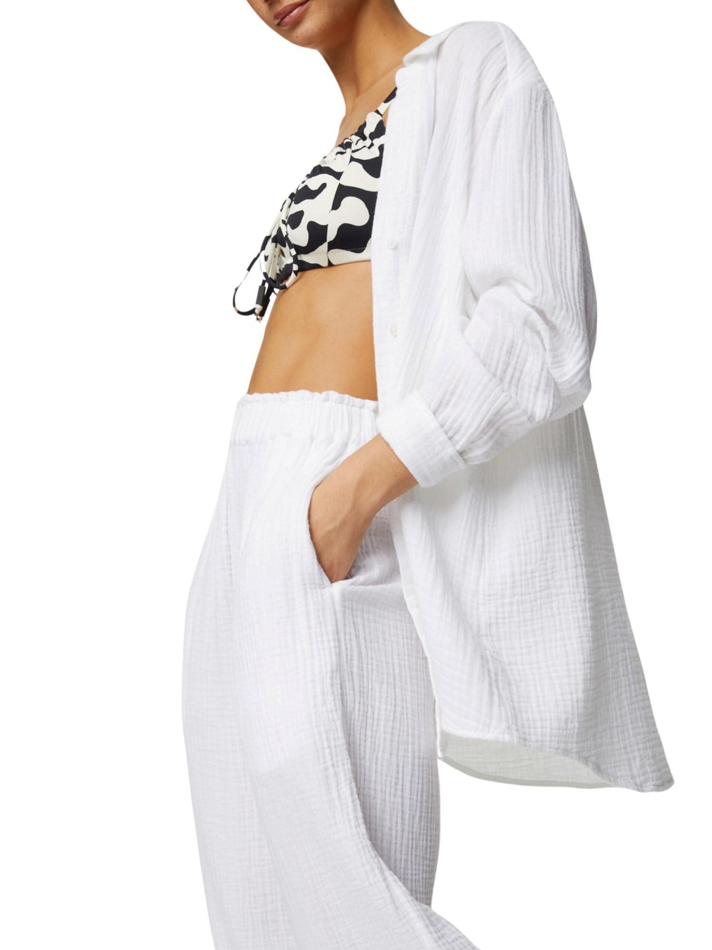 Marks & Spencer Wide Leg Hose in Weiß