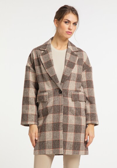 usha BLACK LABEL Between-Seasons Coat in Beige / Brown / Dark brown, View model