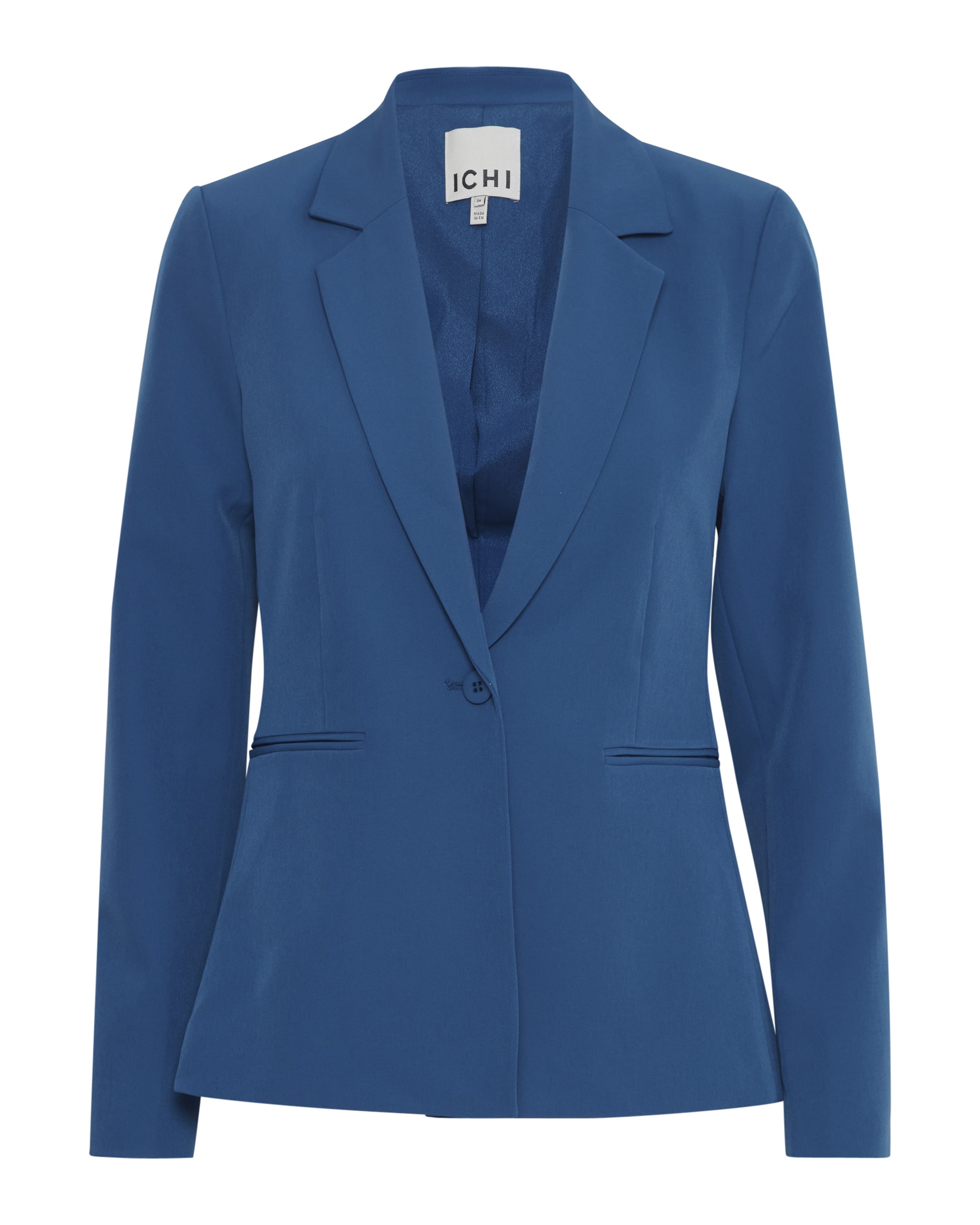 Coupe slim Blazer 'Lexi' ICHI en bleu : devant