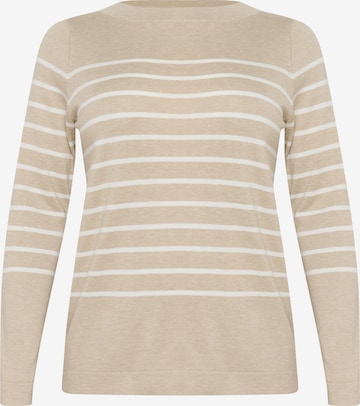 KAFFE CURVE Trui 'Lizzy' in Beige: voorkant