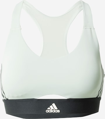 ADIDAS SPORTSWEAR Sports Bra 'Powerreact Medium-Support Hyperglam' in Green: front