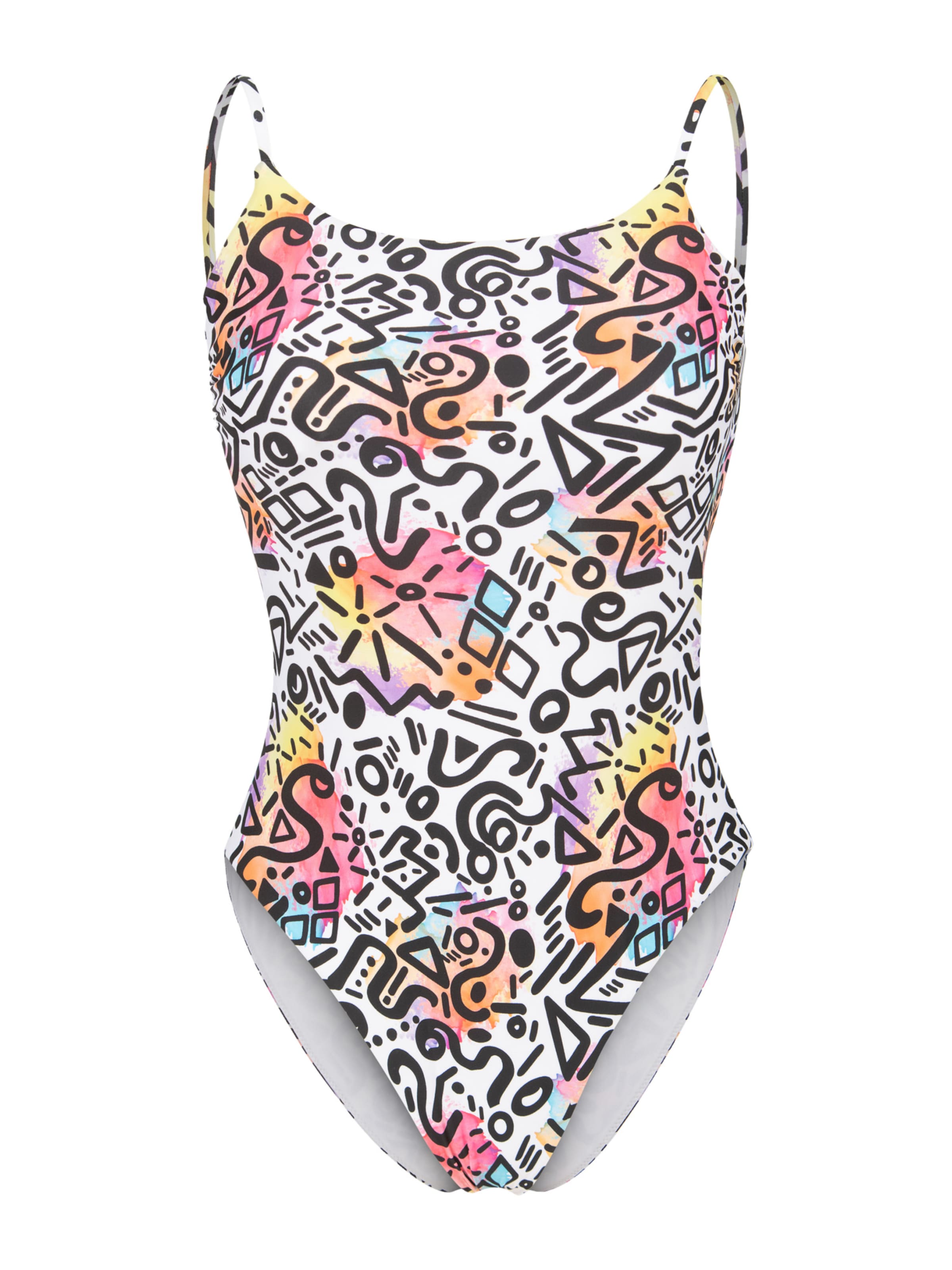 ARENA - Bustier Traje de baño 'Water Prints' en blanco: frente