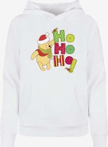 ABSOLUTE CULT Sweatshirt 'Winnie The Pooh - Ho Ho Ho Scarf' in Weiß: predná strana