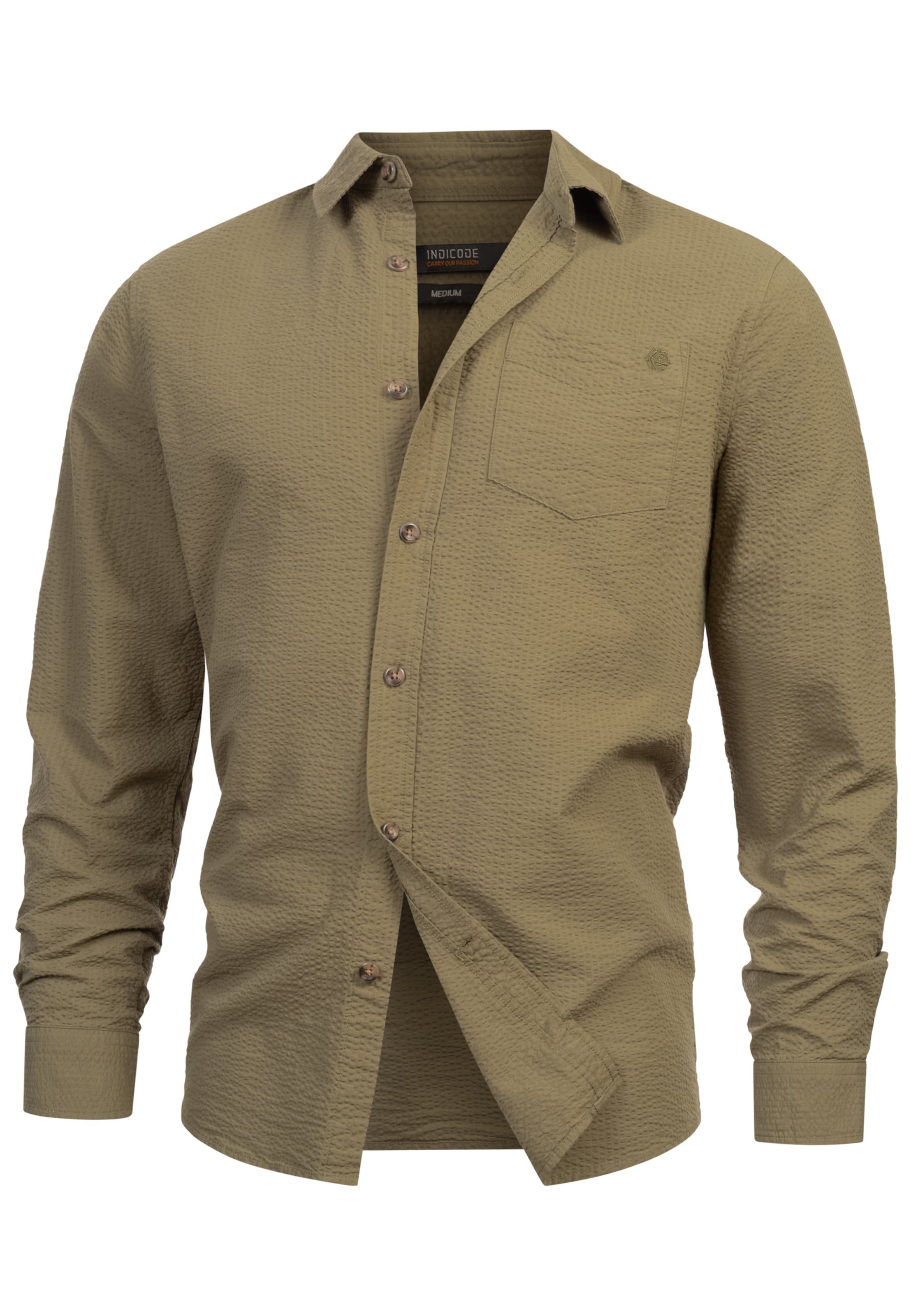 INDICODE JEANS Hemd ' Caix ' in Grün: Vorderseite