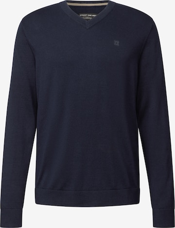 Street One MEN Pullover in Blau: Vorderseite