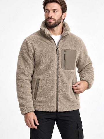 Neverless Fleece Jacket 'Sherpa-Jacke' in Beige