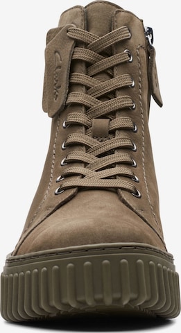 CLARKS Lace-Up Ankle Boots in Green