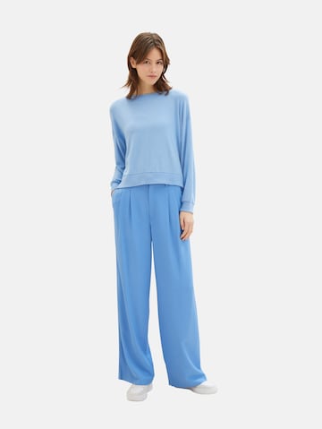 TOM TAILOR DENIM Wide leg Pleat-Front Pants in Blue