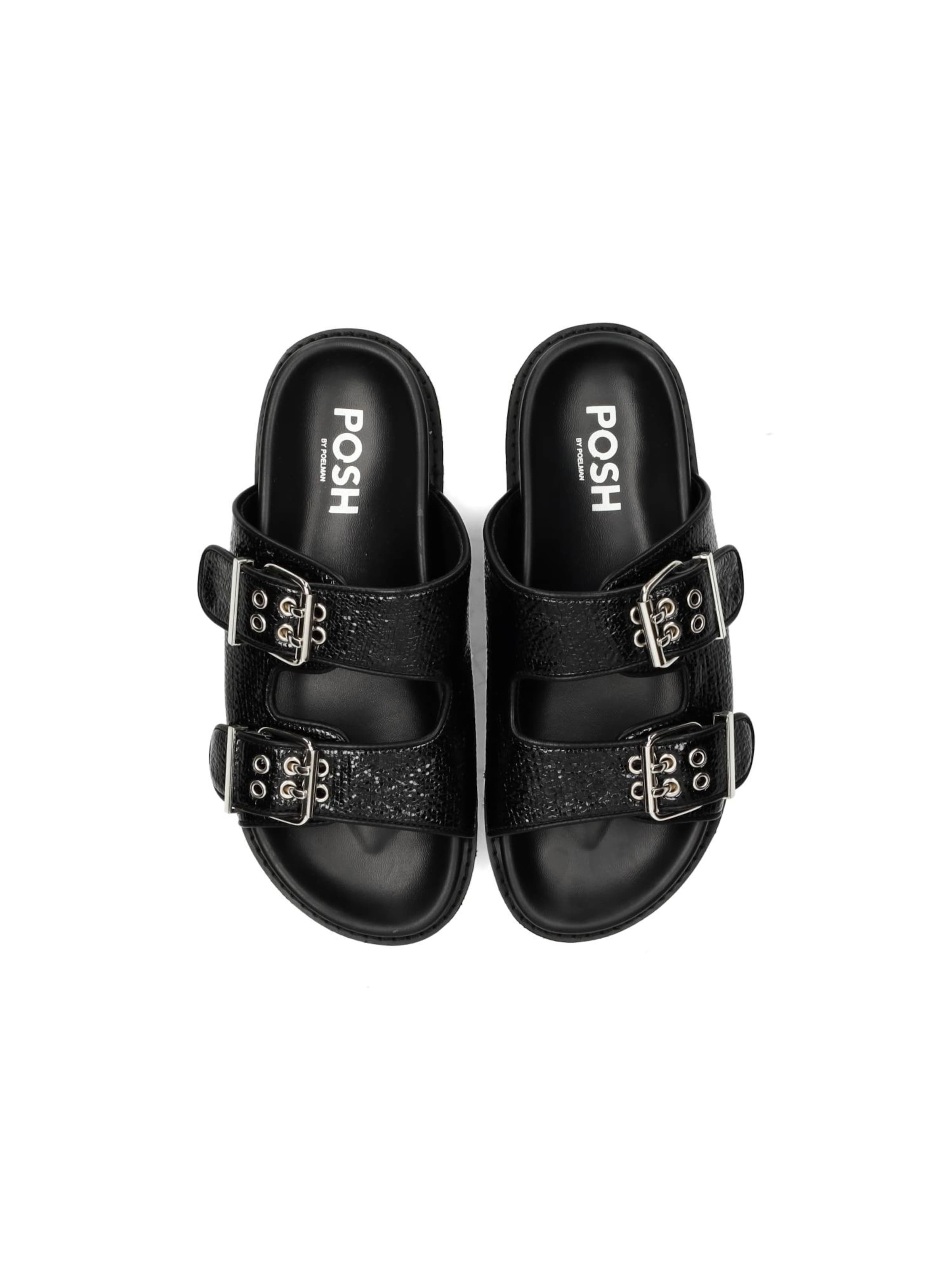 POSH by Poelman Sandalen met riem 'GARBY' in Zwart