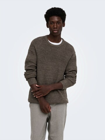 Only & Sons Pullover in Braun: Vorderseite