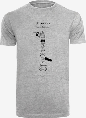 T-Shirt 'Depresso' Mister Tee en gris : devant