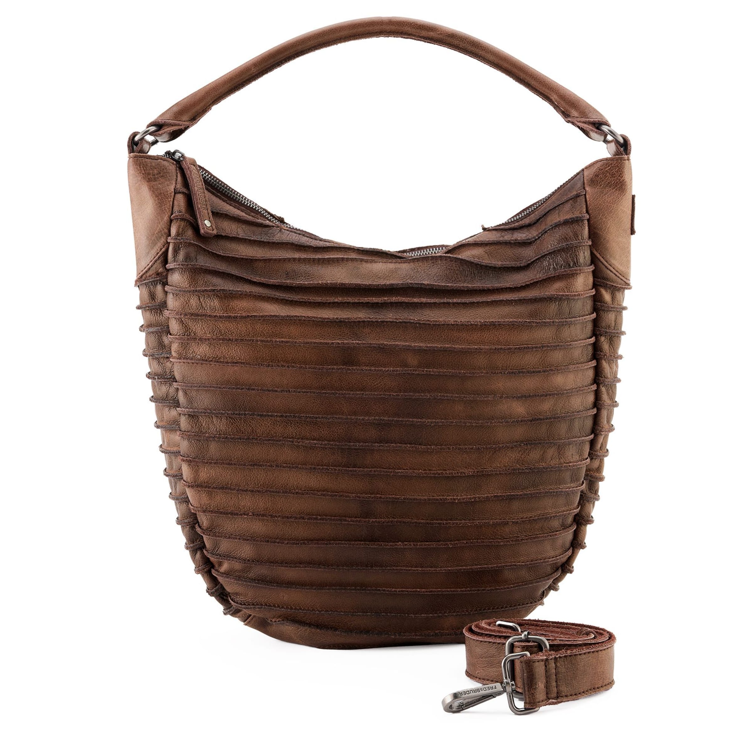 FREDsBRUDER Schultertasche 'Riffeltier' in Braun: Vorderseite