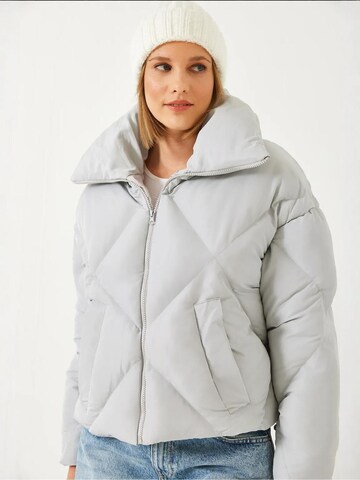 Bianco Lucci Winter jacket in Grey: front