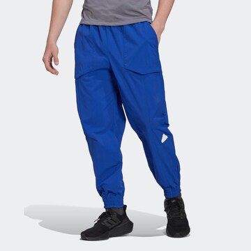 ADIDAS SPORTSWEAR Tapered Workout Pants in Blue: front