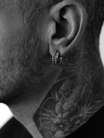REYTEL - Pendientes 'BOOM' en plata: frente