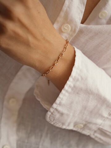 Bracelet 'Textured Link' Hey Happiness en or : devant