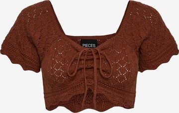 PIECES Knitted Top 'Bluma' in Brown: front