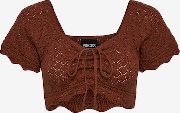 PIECES Knitted Top 'Bluma' in Brown: front