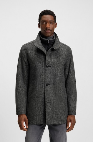 BOSS Between-Seasons Coat in Black: front