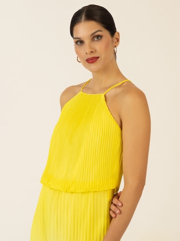 APART langes Plisseekleid in Gelb