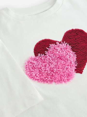 Next Shirt 'Sequin Heart' in White