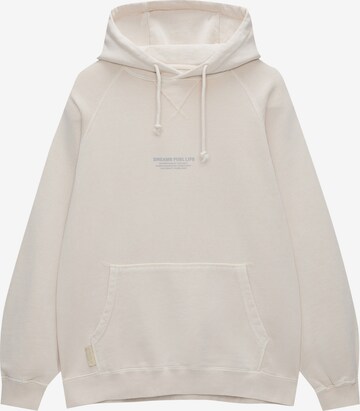 Pull&Bear Sweatshirt in Beige: front