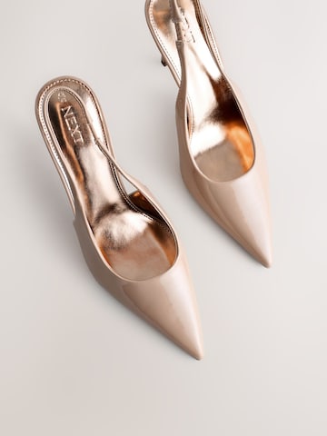 Next Лодочки с открытой пяткой в Бежевый