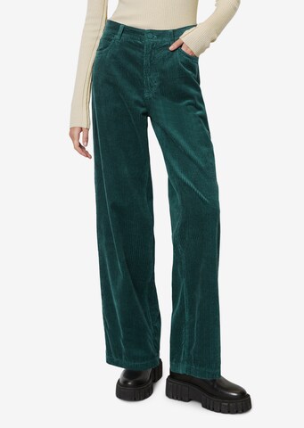 Marc O'Polo DENIM Szeroka nogawka Spodnie w kolorze zielony: przód