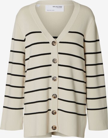 Cardigan SELECTED FEMME en beige : devant