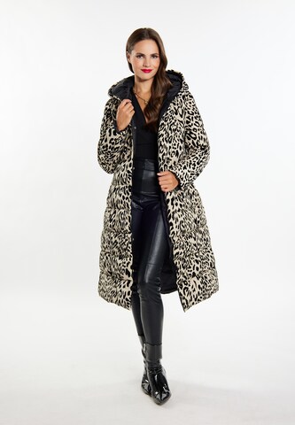 Cappotto invernale di faina in beige