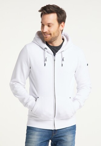 DreiMaster Maritim - Sudadera con cremallera en blanco: frente