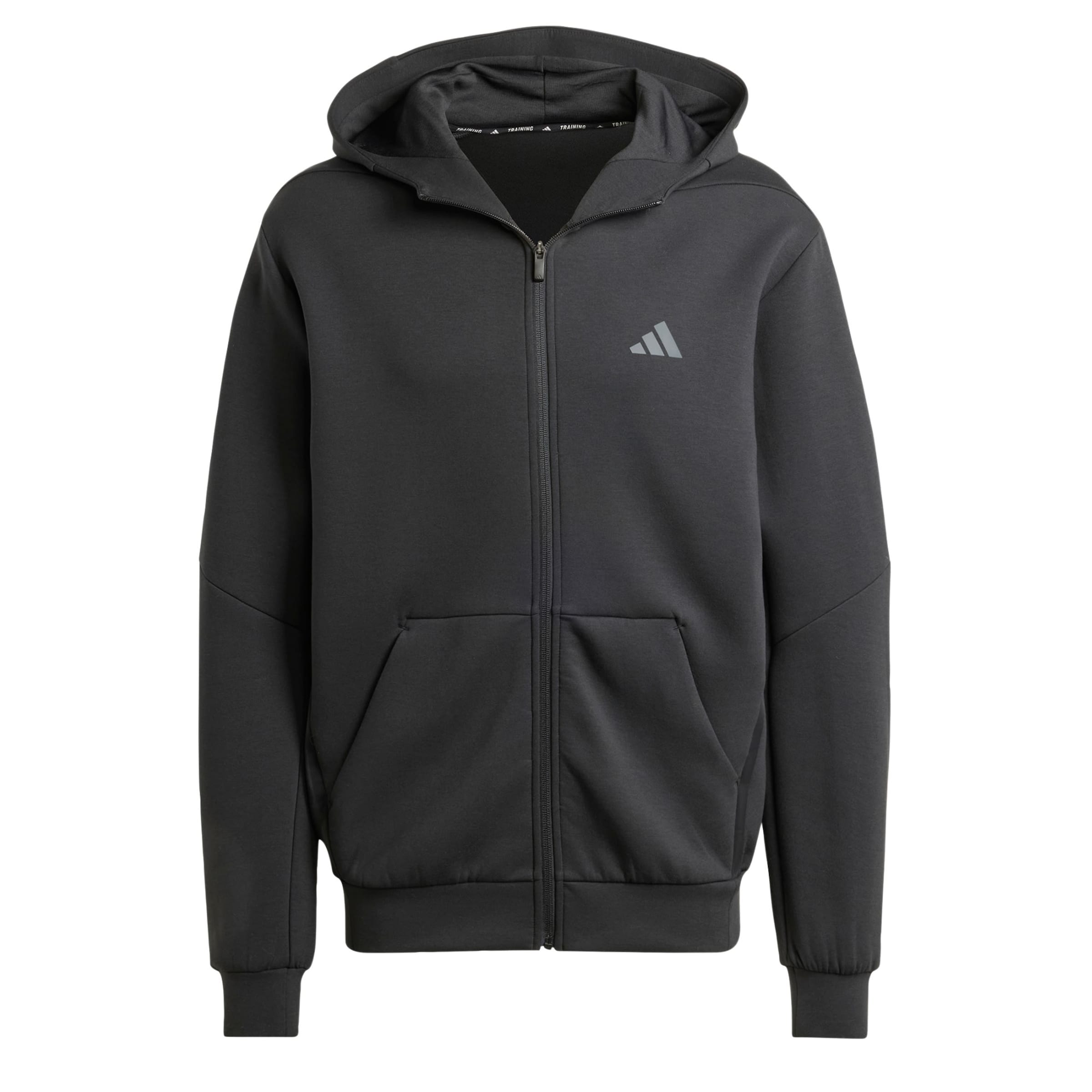ADIDAS PERFORMANCE Sportsweatjacka 'Designed for Training' i svart: framsida